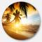 Designart - Sunset over Caribbean Sea' Disc Photography Circle Metal Wall Art
